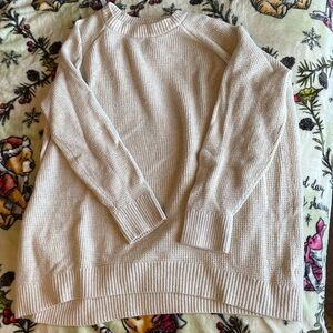 Old Navy Cream Ribbed Crewneck Sweater